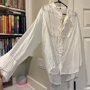 Free People white ruffled blouse